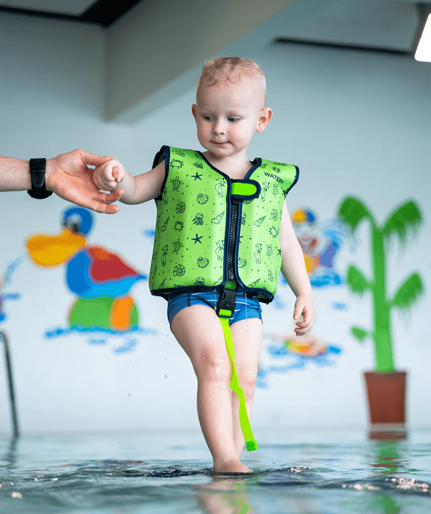 Watery svømmevest til børn (1-6) - Splashy - Grøn - Svømmevest test - Rygcrawl.dk