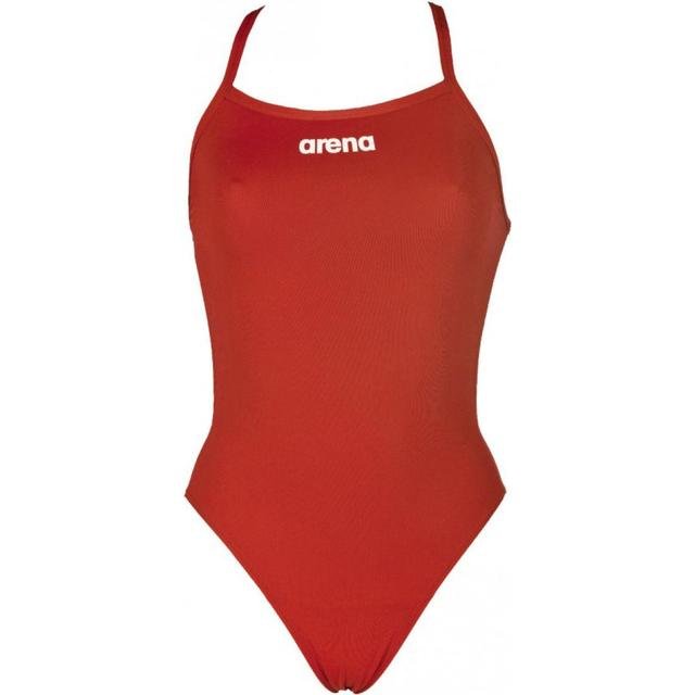 Arena Women's Solid Lightec High Swimsuit - Red/White - Arena badedragter test - Rygcrawl.dk